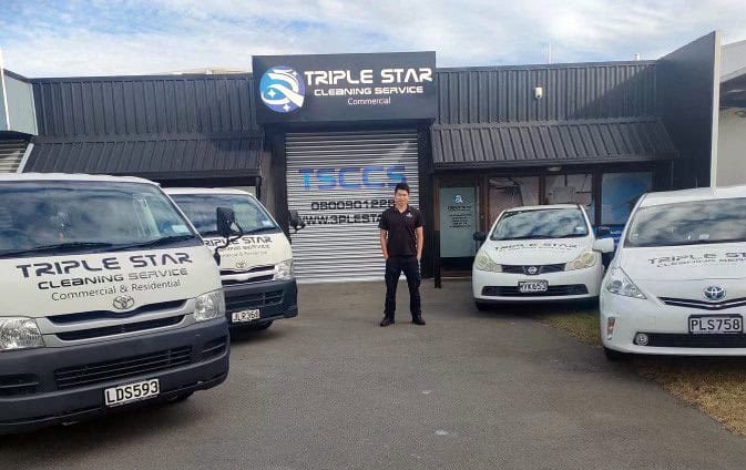 Jim from Triple Star Cleaning at their Christchurch Office