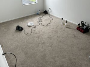 Carpet stain treatment preparation with professional equipment by Triple Star Commercial Cleaning in Christchurch and Auckland.