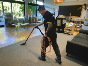 Carpet cleaning service at a school by Triple Star Commercial Cleaning in Christchurch and Auckland.